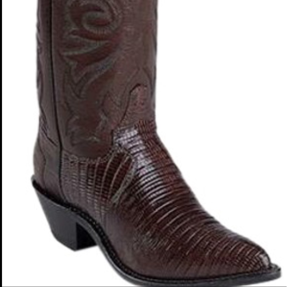SALE❗️JUSTIN CHOCOLATE IGUANA LIZARD NARROW TOE